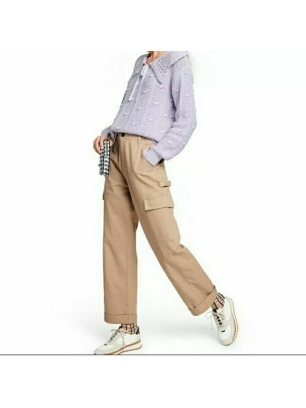 Sandy Liang-Sz 14 Cargo Pants Denim High Rise Flat, 7 Pockets “Nomad”. Like new!